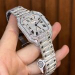 Cartier Iced Out Santos De Cartier Customs Moissanite Diamonds 39.8mm - Image 7