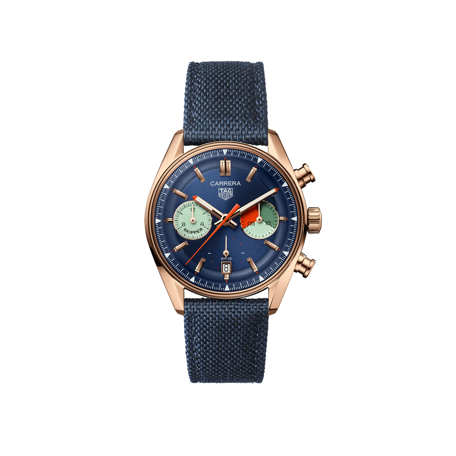 FCBD570E-3121-403F-0DF7-679104EB46ED.jpg TAG Heuer Replica Watch Carrera Chronograph Skipper Automatic 39 mm Gold 5N(1:1 replica) - Image 1