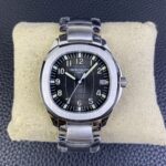 Fake Patek Philippe Replica Watch Aquanaut Date Sweep Seconds Stainless Steel Black Dial 5167/1A-001 3KF(1:1 replica)