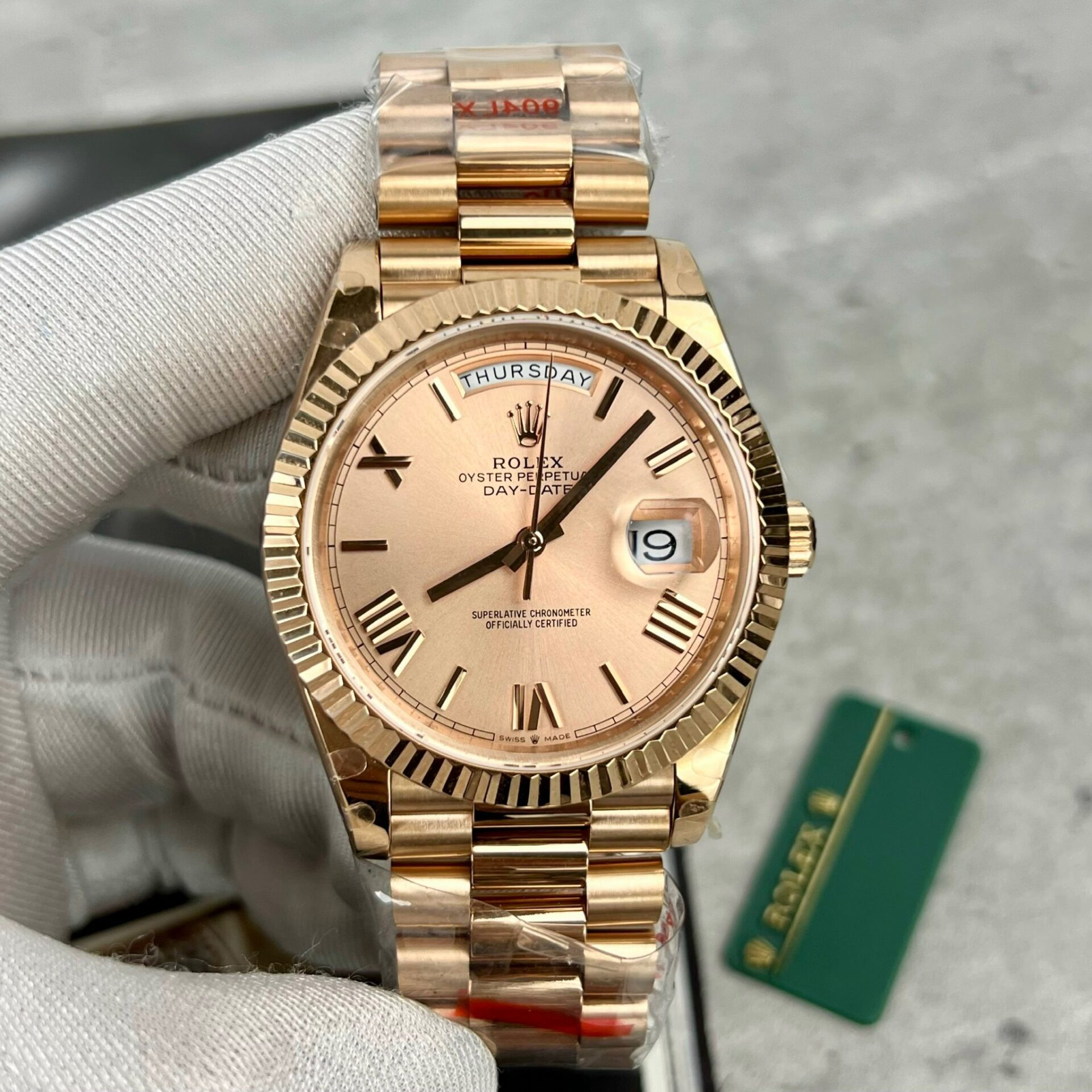 FD93D6B0-C6AD-8AA9-A192-06E267197C7E.jpg Rolex Day-Date 228239 Replica 1:1 Watch Refined 166gr GM V2 40mm - Image 1