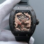 Replica Richard Mille RM057 Dragon Phoenix PVD SS Case RG Dragon Dial Black Rubber Strap