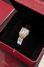 Cartier Panthere WJPN0009 Rose Gold Replica Watches Bezel Diamonds Moissanite 27x37mm - Image 5