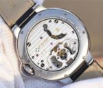 Replica Cartier Ballon Bleu de Cartier Tourbillon SS Full paved Diamonds Leather Strap - Image 6
