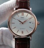Replica IWC MK Portofino RG IW356504 Automatic White Dial Leather Strap