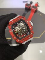 Swiss Richard Mille RM 35-01 Replica Rafael Nadal Red Case Watch ?C Carbon Fiber Case, Luxury Sport Design