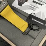 Swiss Replica Richard Mille RM 12-01 Tourbillon Watch ?C Bold Yellow Fabric Strap, Carbon Fiber Barrel Case, Skeleton Dial - Image 3