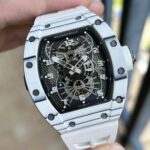 Richard Mille RM 022 Replica White Case White Strap Watch For Men ?C Skeletonized Dial And Carbon Fiber Case - Image 4