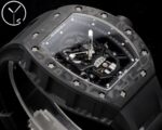Best Richard Mille RM 052 Replica Black Carbon Fiber Case Watch ?C Men’s Luxury Watch With Skeleton Skull Dial - Image 4
