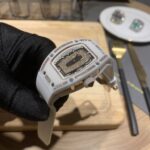 Elegant Swiss Richard Mille RM 07-01 Replica White Ceramic & Rose Gold Diamond Dial Watch ?C Luxury Style For Women - Image 3
